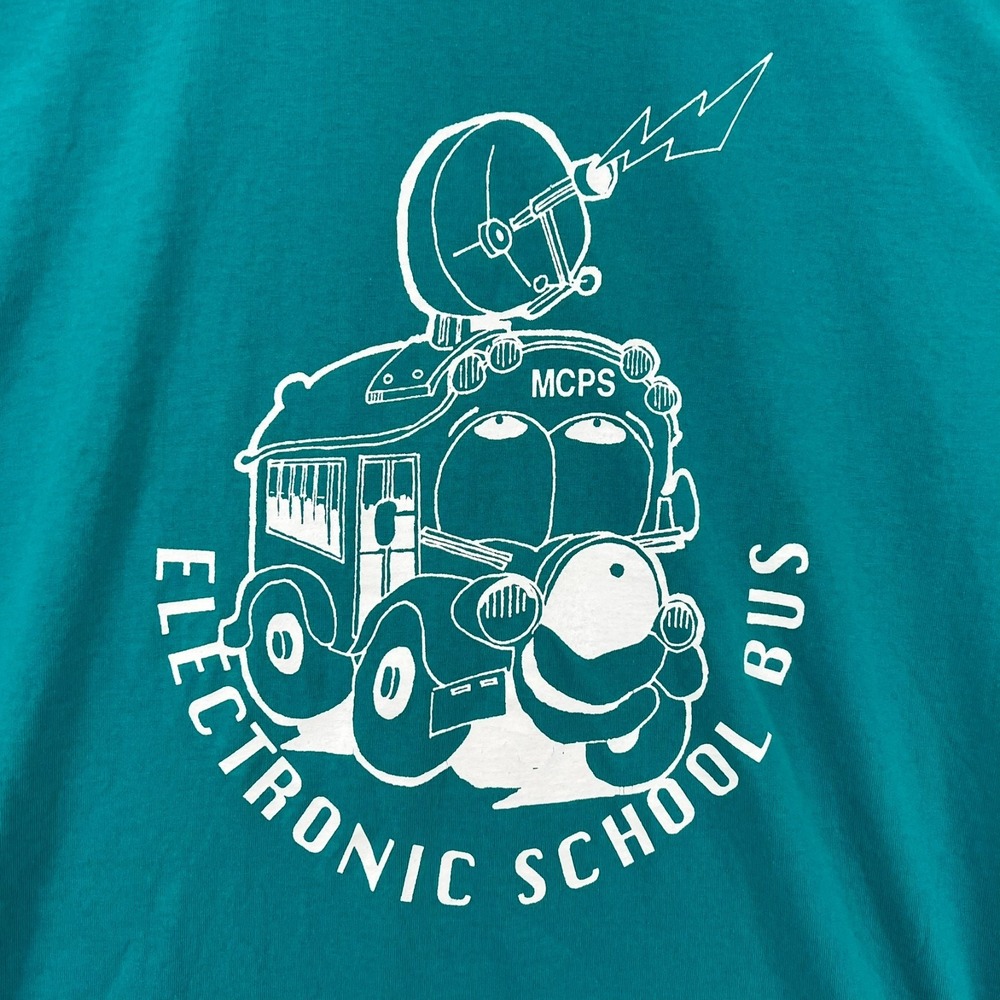 VTG 90s MCPS Electronic School Bus‎ BEST T Shirt Adult Large Single Stitch